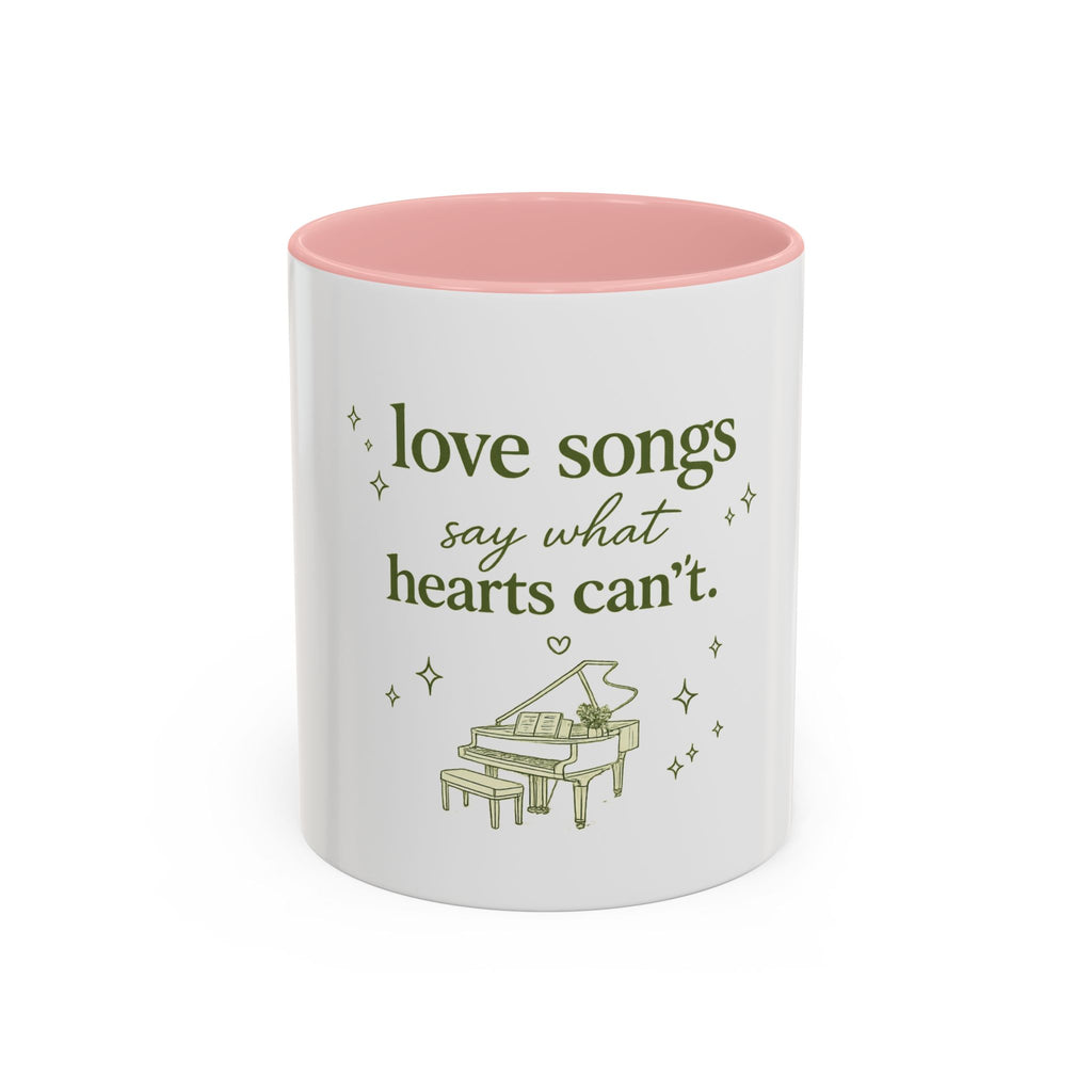 Love Songs Piano Accent Coffee Mug — "Love Songs Say What Hearts Can't"
