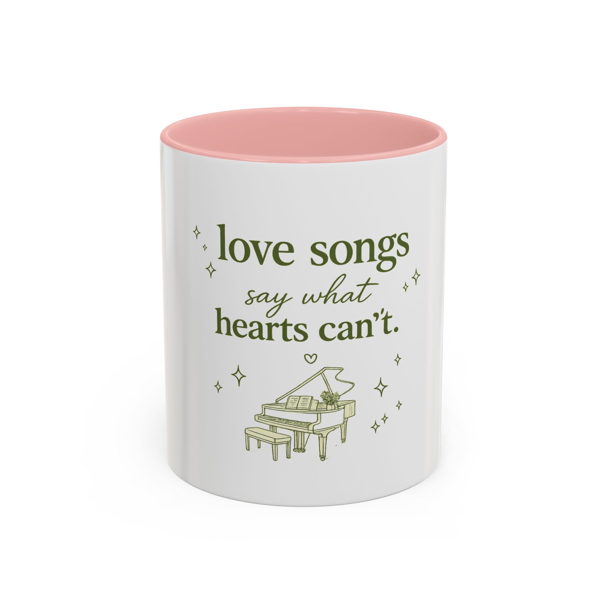Love Songs Piano Accent Coffee Mug — "Love Songs Say What Hearts Can't"