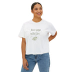Love Songs Boxy Tee — 'Love songs say what hearts can't' Piano Graphic