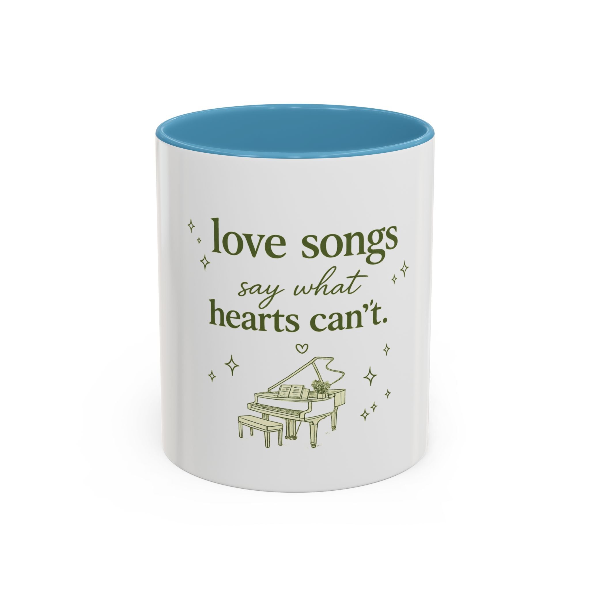 Love Songs Piano Accent Coffee Mug — "Love Songs Say What Hearts Can't"