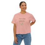 Love Songs Boxy Tee — 'Love songs say what hearts can't' Piano Graphic