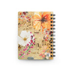 Floral Sheet Music Spiral Notebook — "music is what feelings sound like" Journal