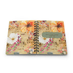 Floral Sheet Music Spiral Notebook — "music is what feelings sound like" Journal