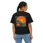 Love Songs Boxy Tee — 'Love songs say what hearts can't' Piano Graphic
