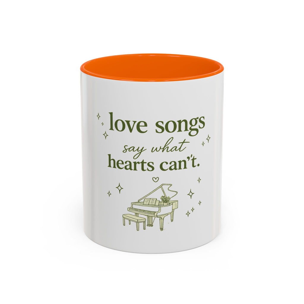 Love Songs Piano Accent Coffee Mug — "Love Songs Say What Hearts Can't"