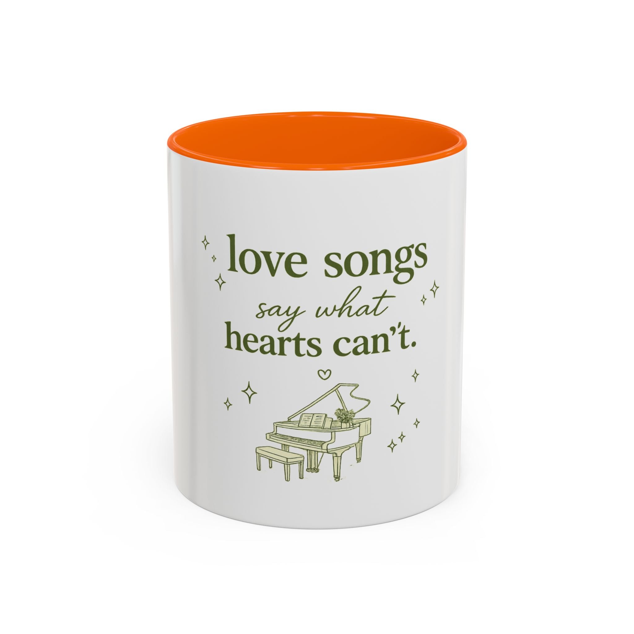 Love Songs Piano Accent Coffee Mug — "Love Songs Say What Hearts Can't"