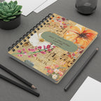 Floral Sheet Music Spiral Notebook — "music is what feelings sound like" Journal