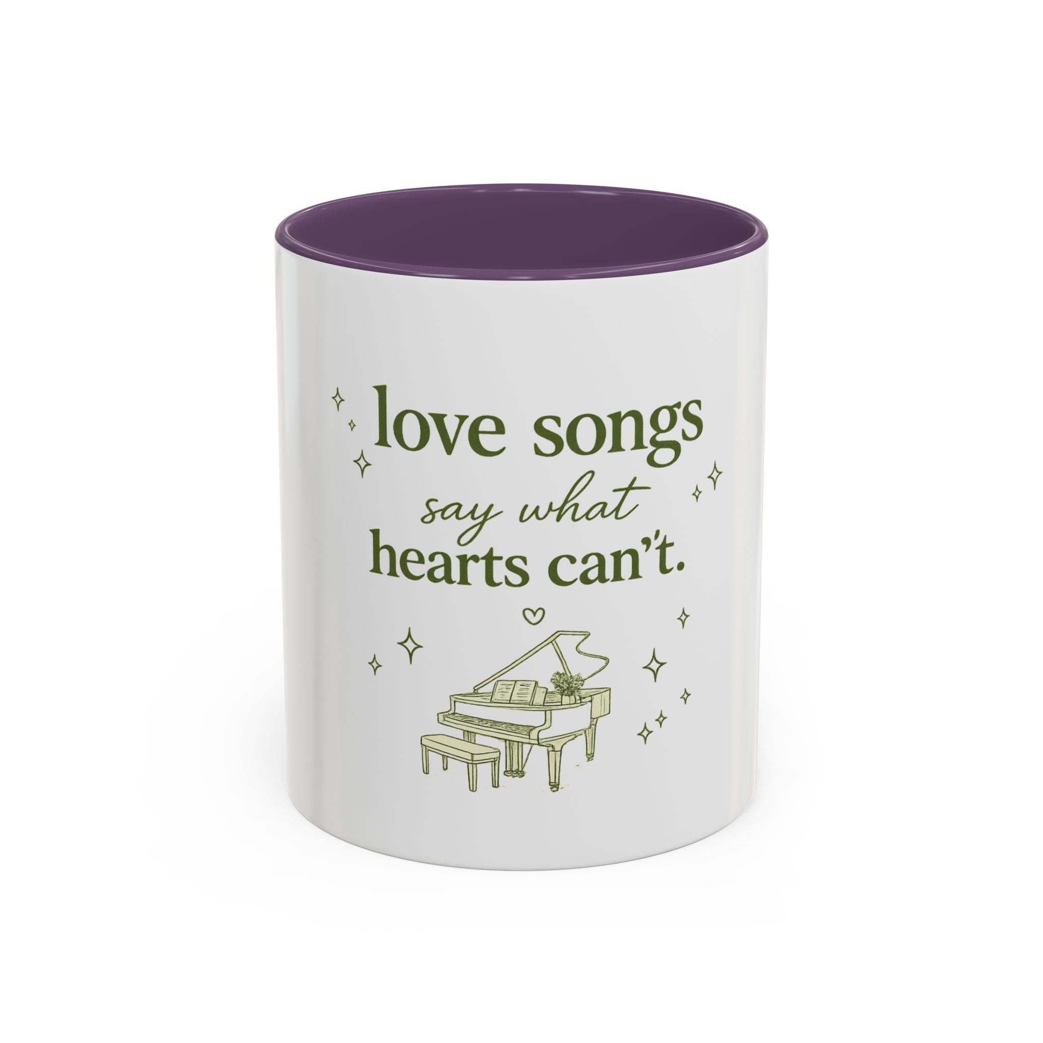 Love Songs Piano Accent Coffee Mug — "Love Songs Say What Hearts Can't"